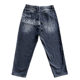 baggy jeans, washed black