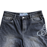 baggy jeans, washed black