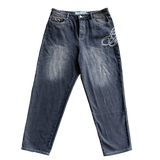 baggy jeans, washed black