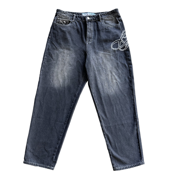 baggy jeans, washed black - Main Image