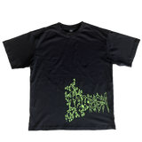 leopard print tee, black and green