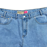 baggy jorts, washed blue