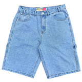 baggy jorts, washed blue