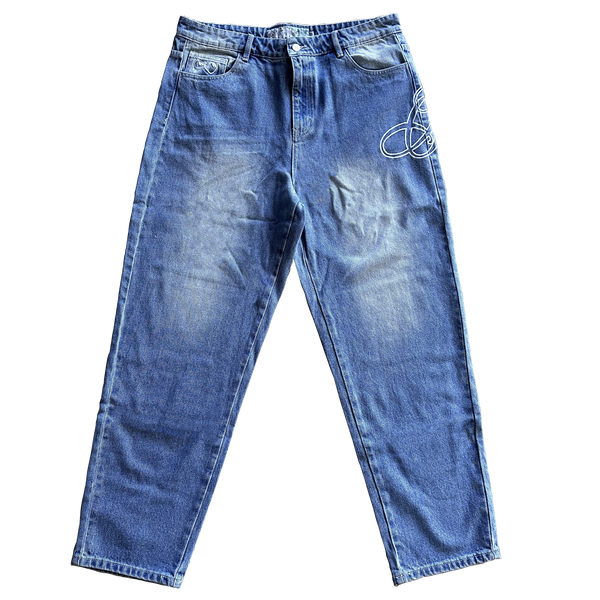 baggy jeans, washed blue