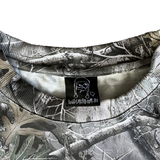 leopard print tee, real tree camo and white