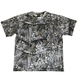 leopard print tee, real tree camo and white